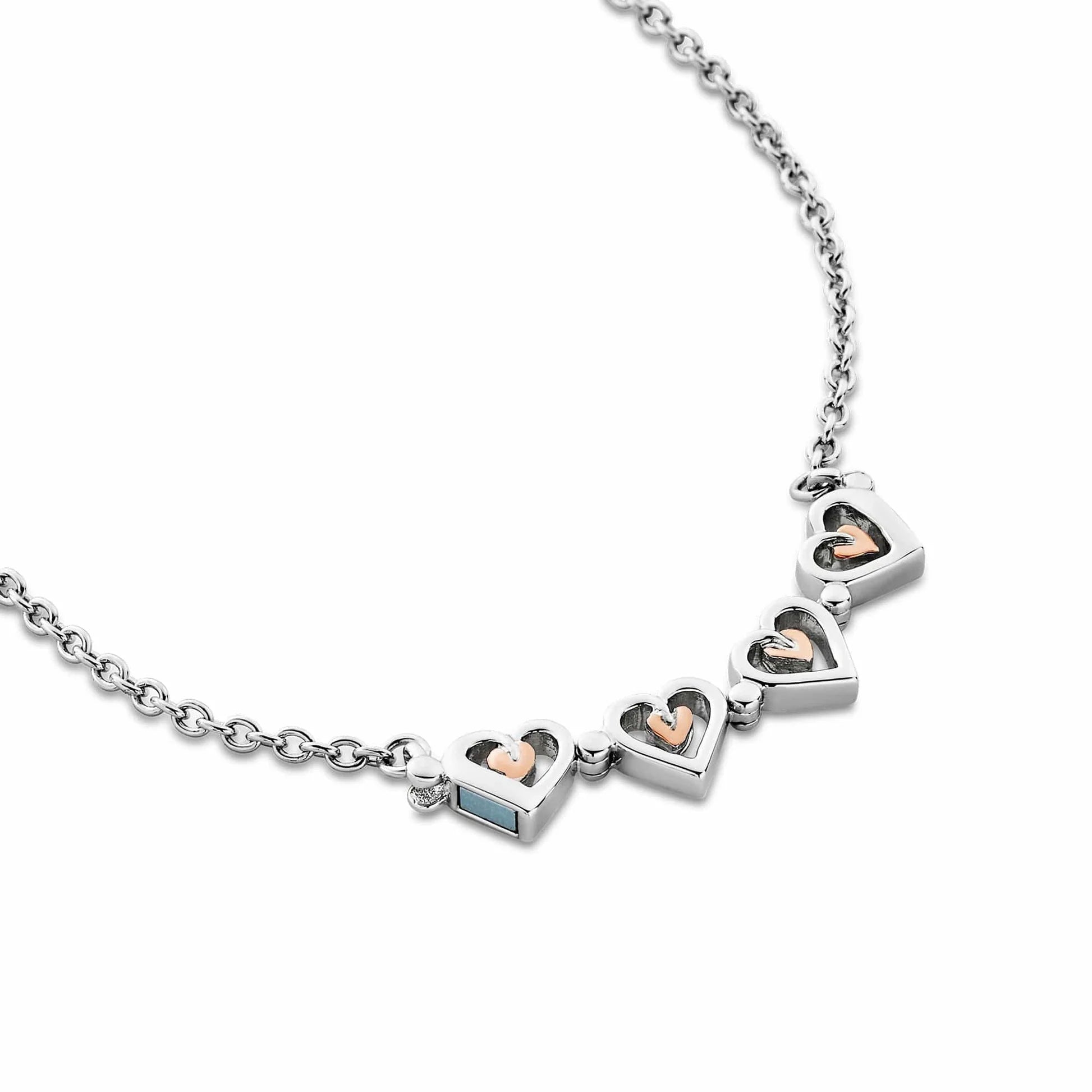 Breichled Calon Arian Sterling Coeden y Bywyd Clogau®