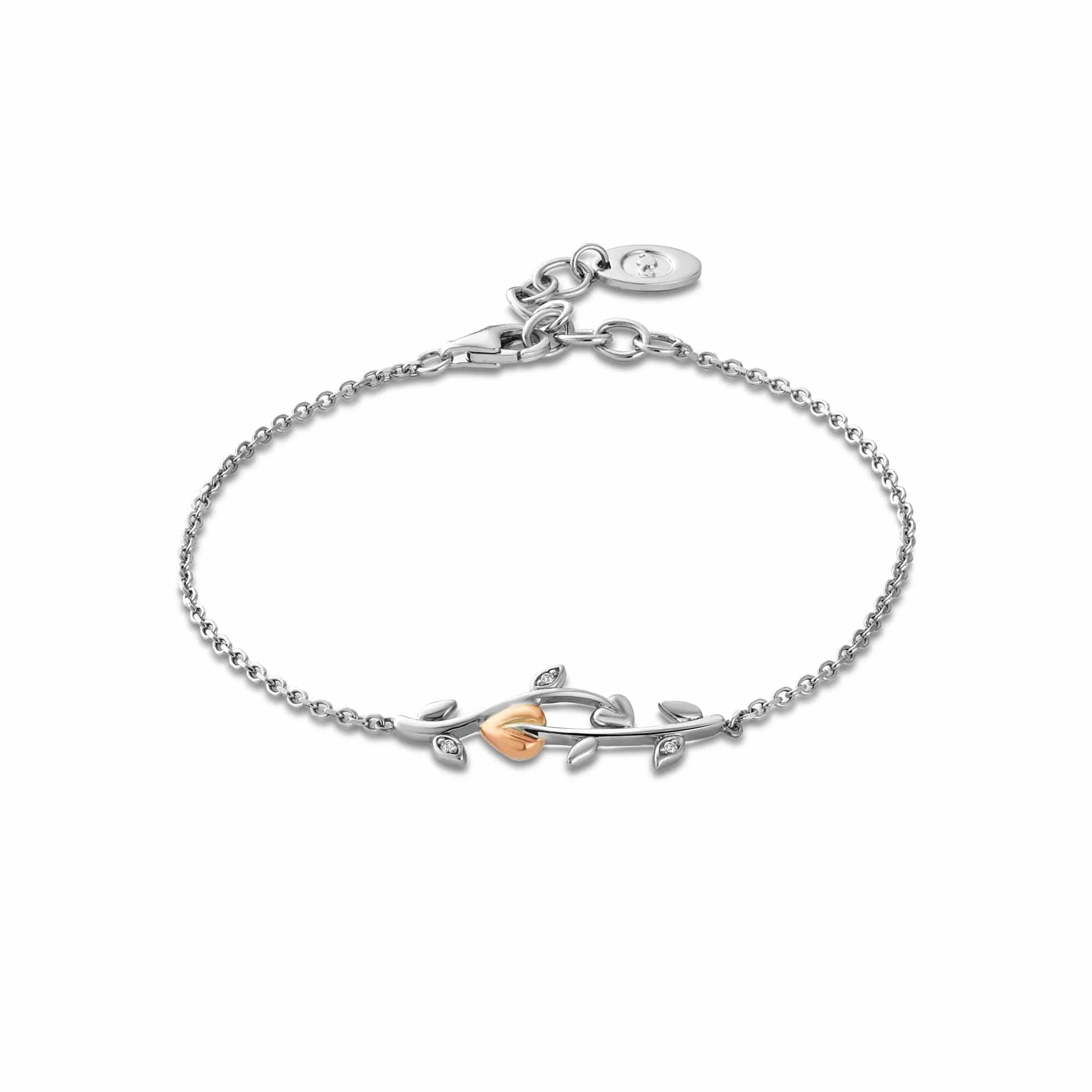 Breichled Gwinwydd Arian Sterling Coeden y Bywyd Clogau® gyda Topas