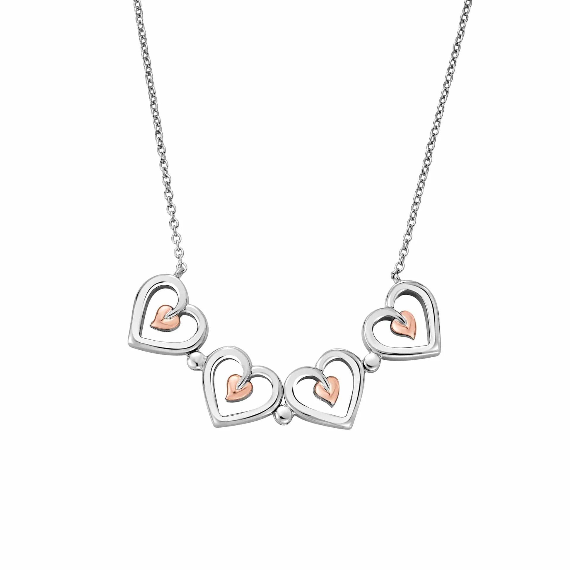 Mwclis Calon Arian Sterling Coeden y Bywyd Clogau®