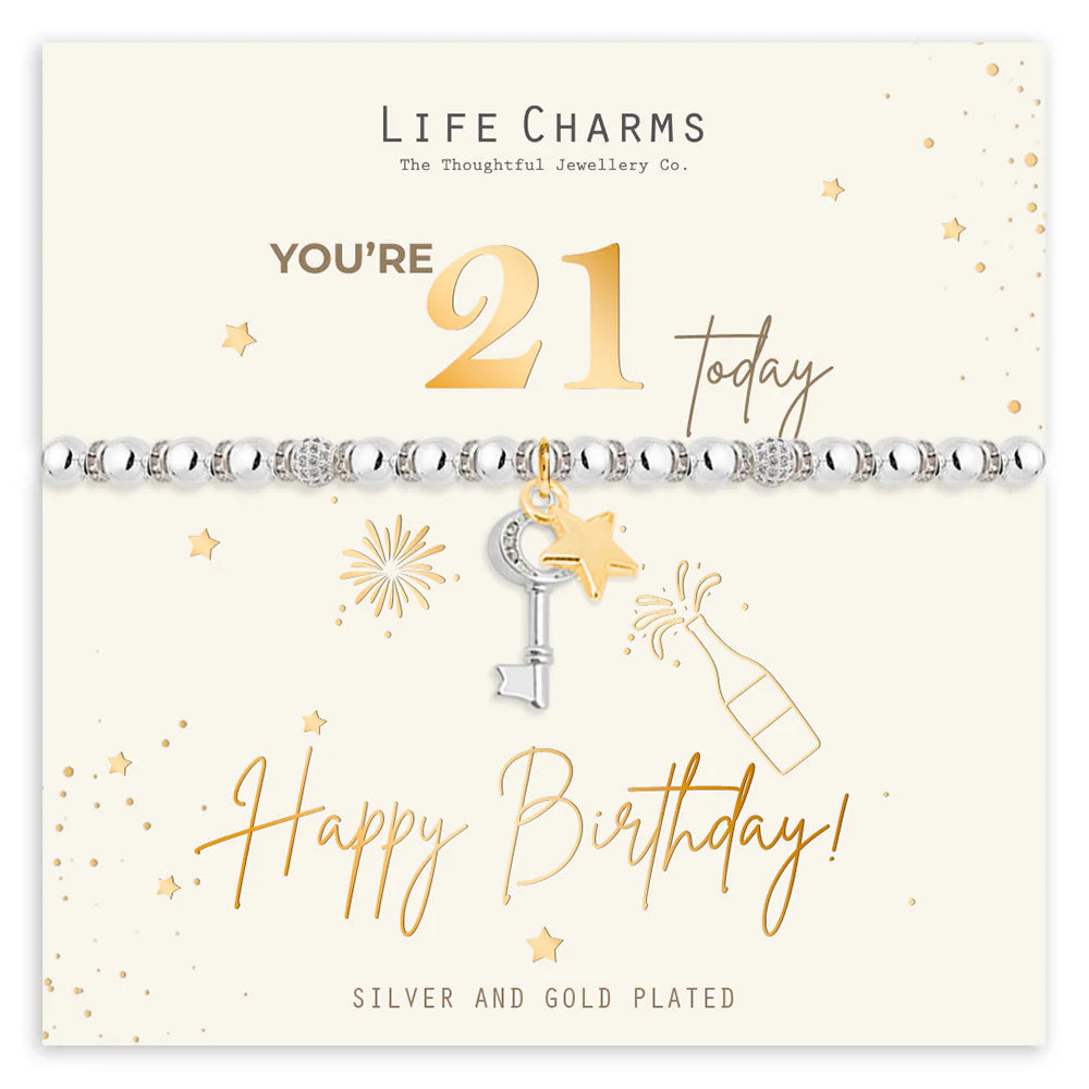Life Charms Happy 21st Birthday Milestone Bracelet