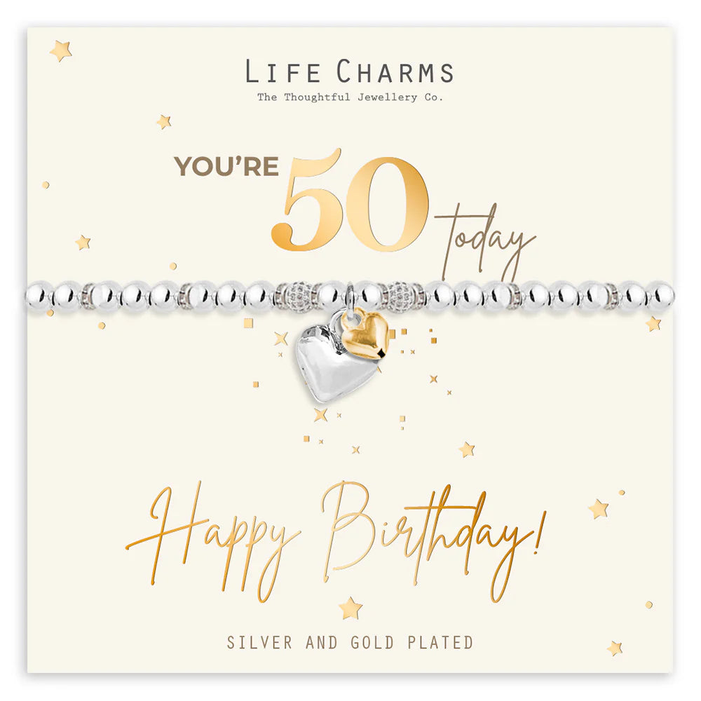 Life Charms Happy 50th Birthday Milestone Bracelet