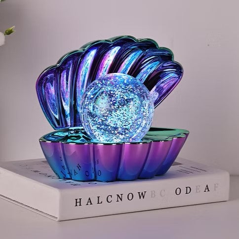 Opalescent Metallic LED Sea Shell Clam Light