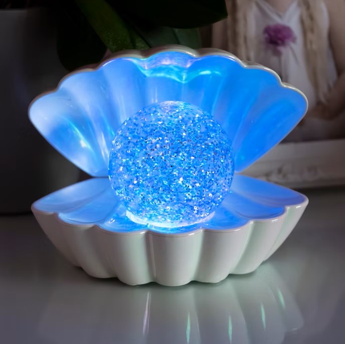 White Pearl LED Sea Shell Clam Light