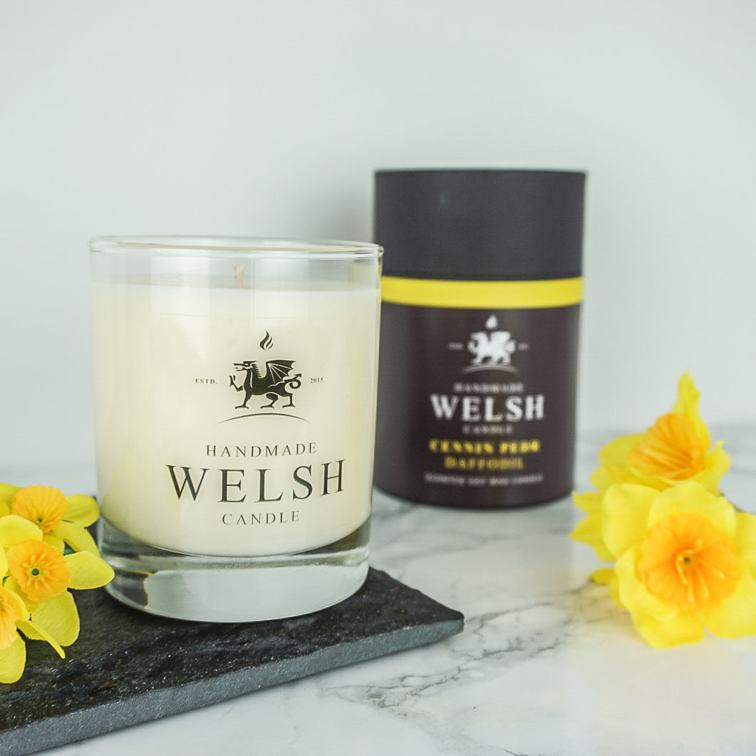 Cannwyll Jar Gwydr Daffodil