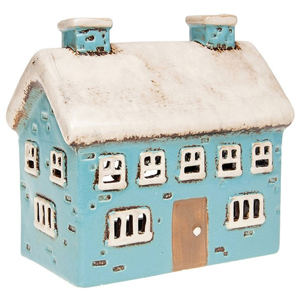 Village Pottery Teal Large House Tealight