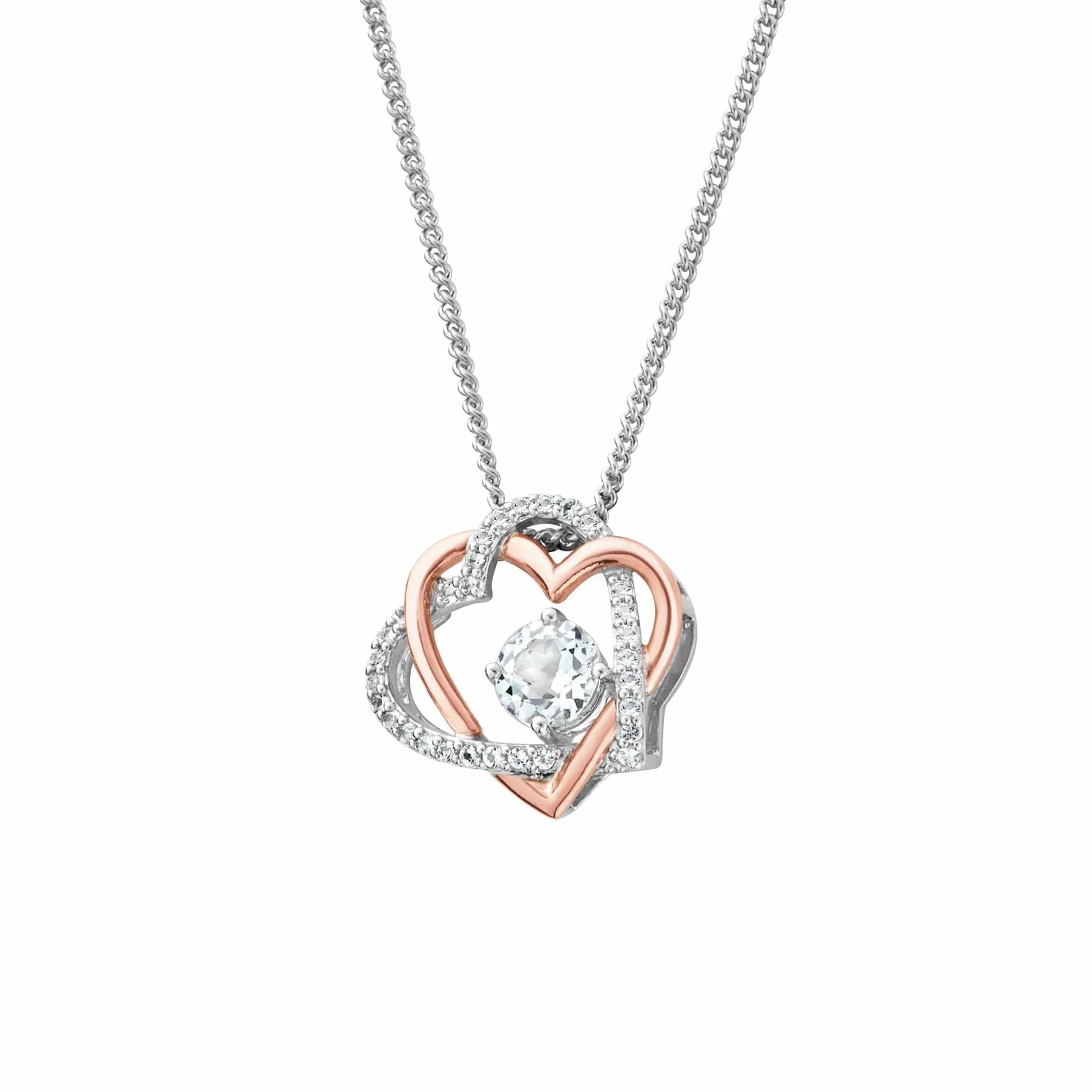 Pendant Calon Arian Sterling Clogau® Am Byth yn Eich Un Chi gyda Topas
