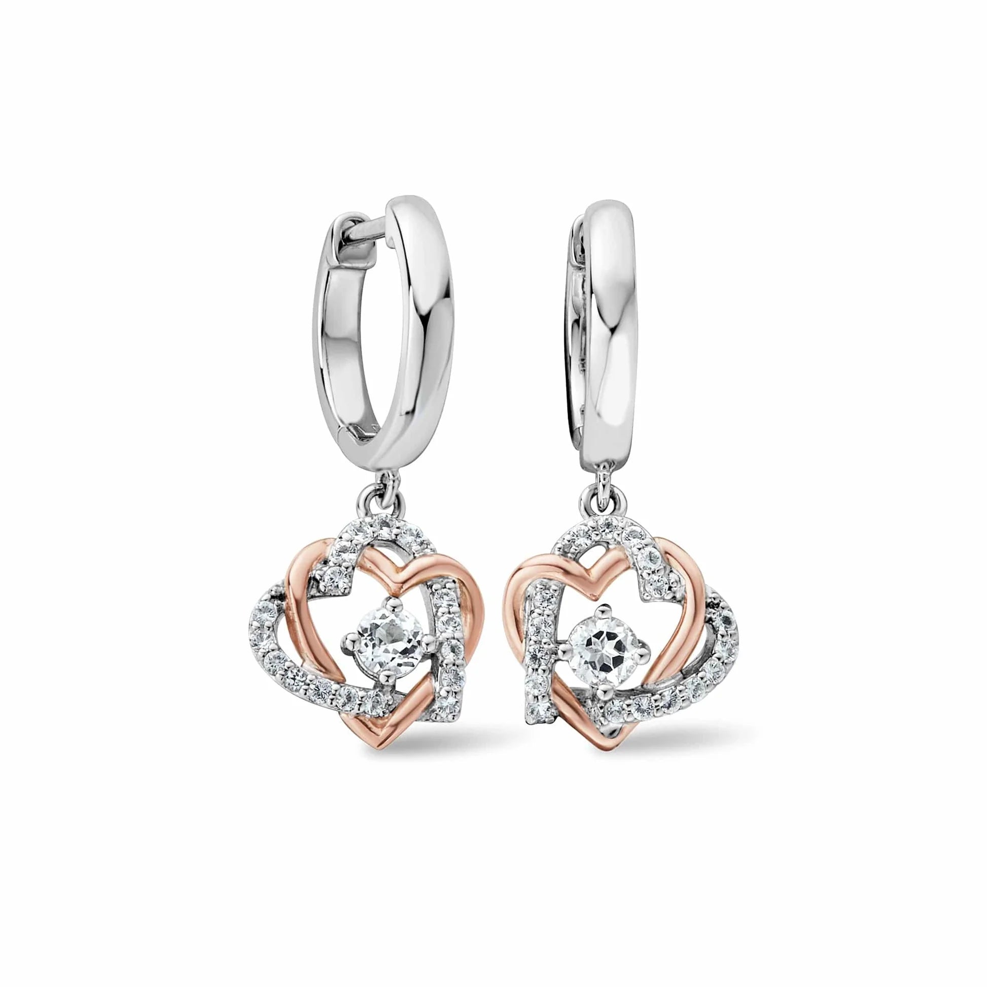 Clustdlysau Calon Arian Sterling Clogau® Am Byth yn Eich Un Chi gyda Topas 