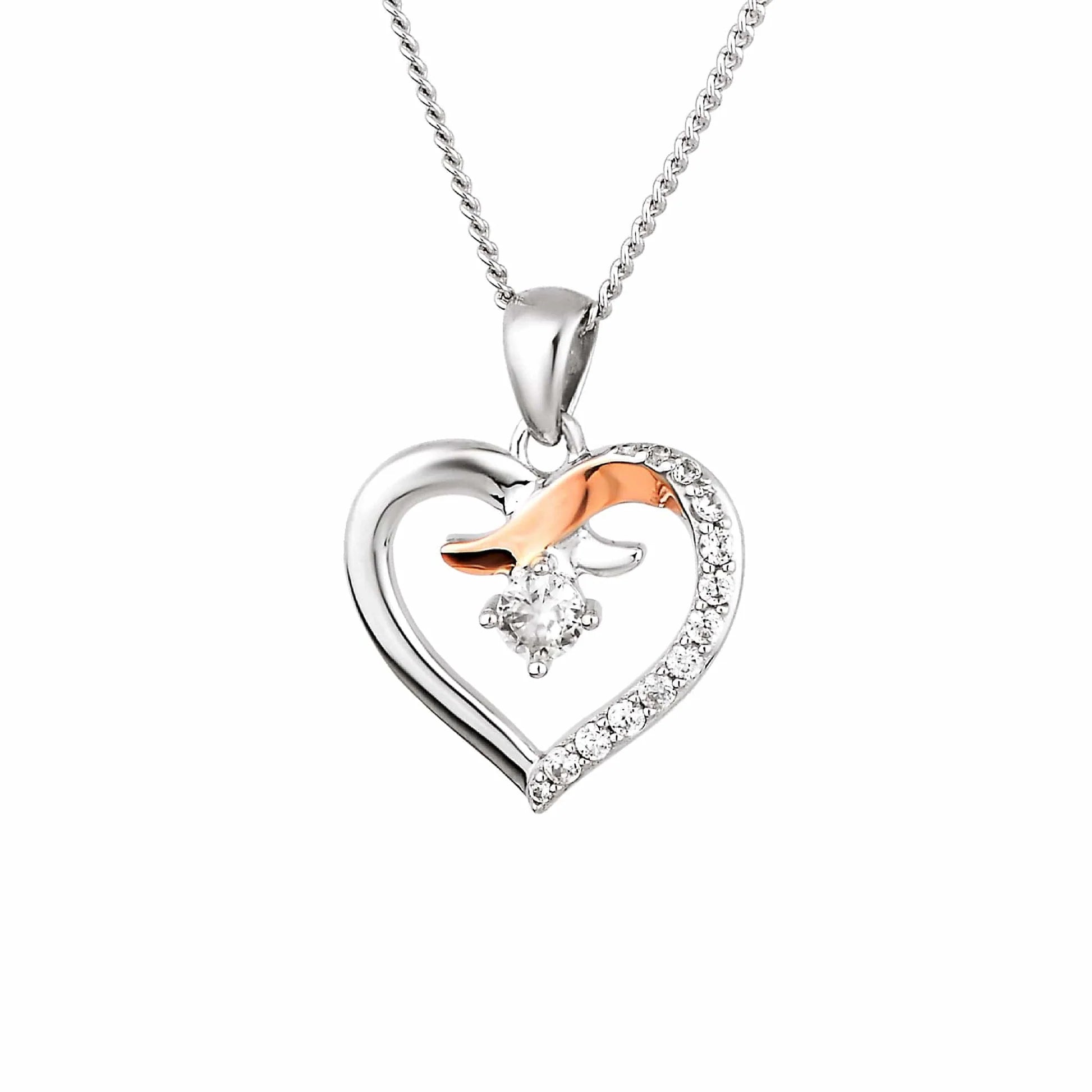 Pendant Cusan Arian Sterling Clogau® Am Byth Eich Chi gyda Sircon