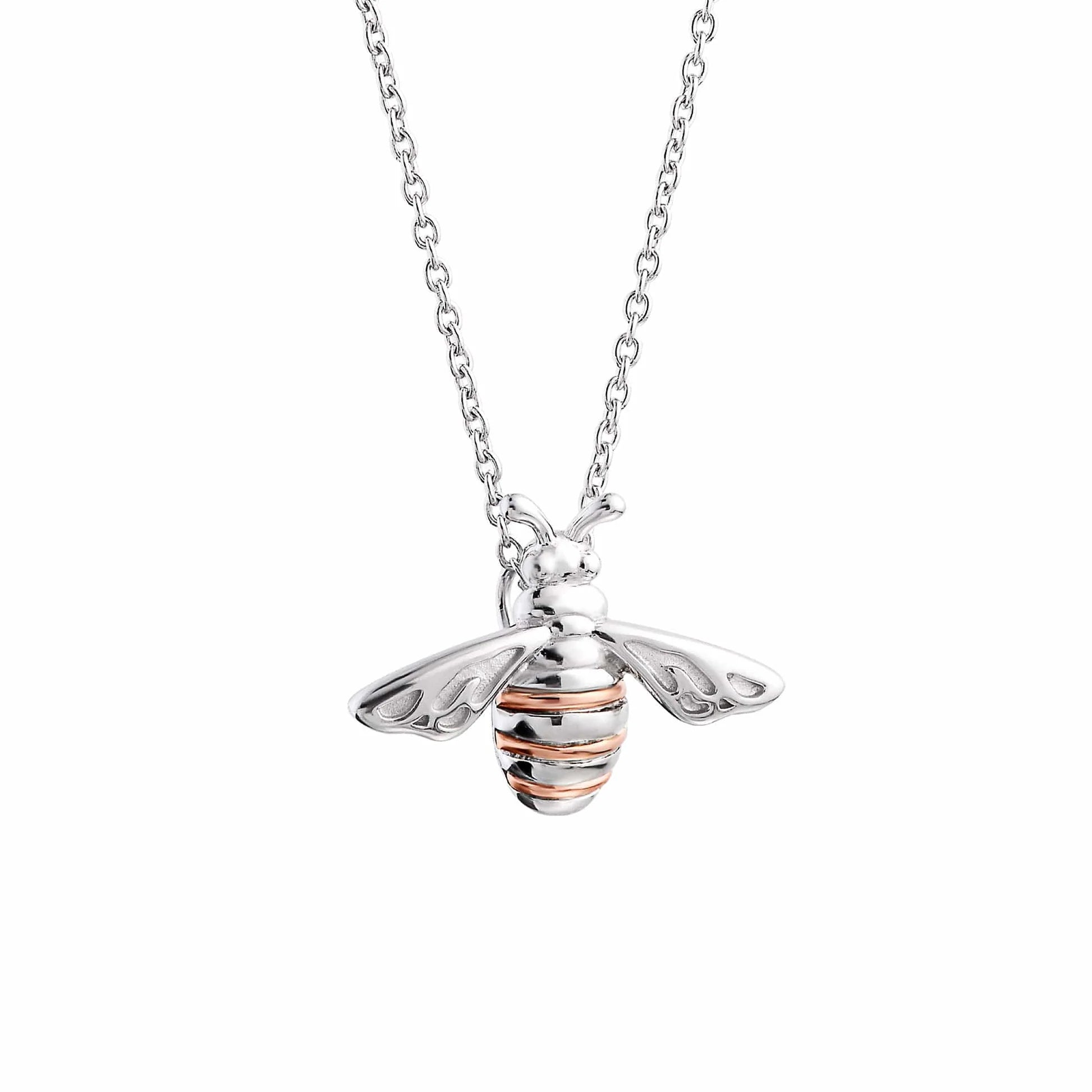 Pendant Gwenynen Mêl Arian Sterling Rhyfeddod Natur Clogau®