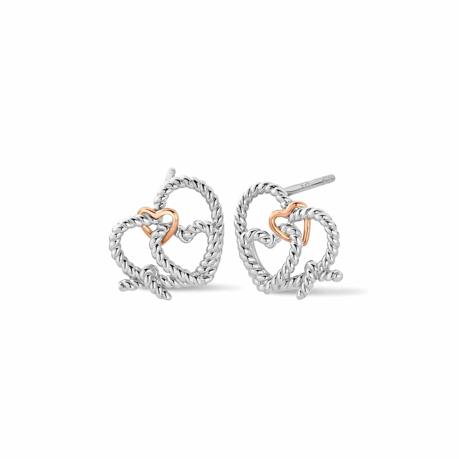Clustdlysau Arian Sterling wedi'u Rhwymo Clogau® Am Byth yn Eich Un Chi
