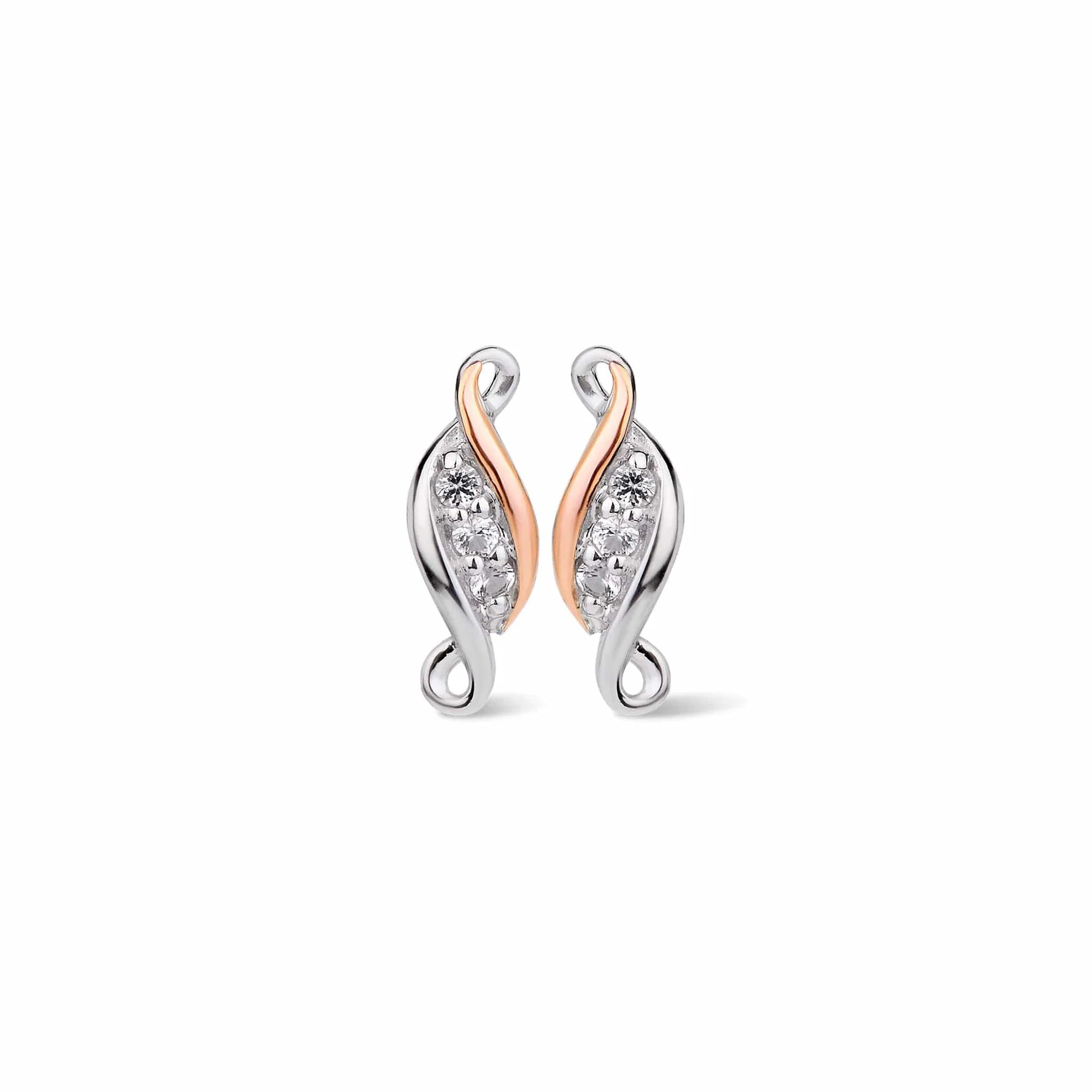 Clustdlysau Arian Sterling Clogau® Gorffennol Presennol Dyfodol® gyda Topas