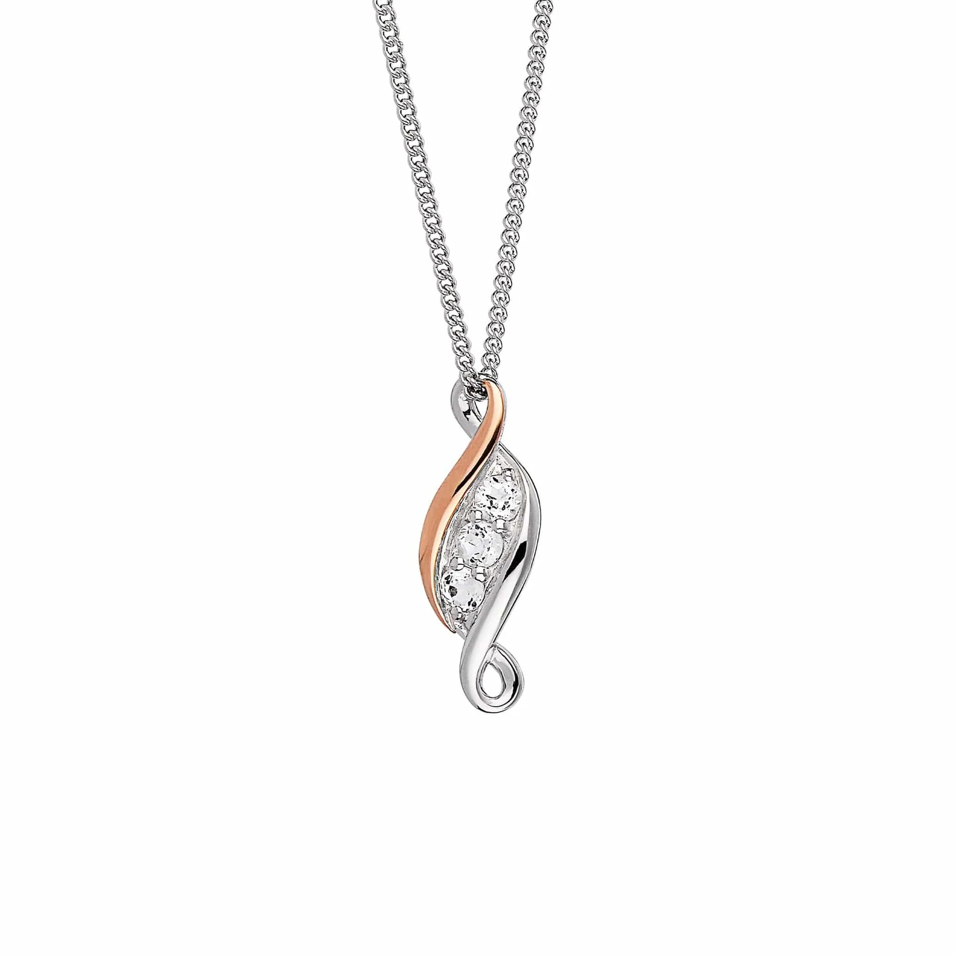 Pendant Arian Sterling Clogau® Gorffennol Presennol Dyfodol® gyda Topas