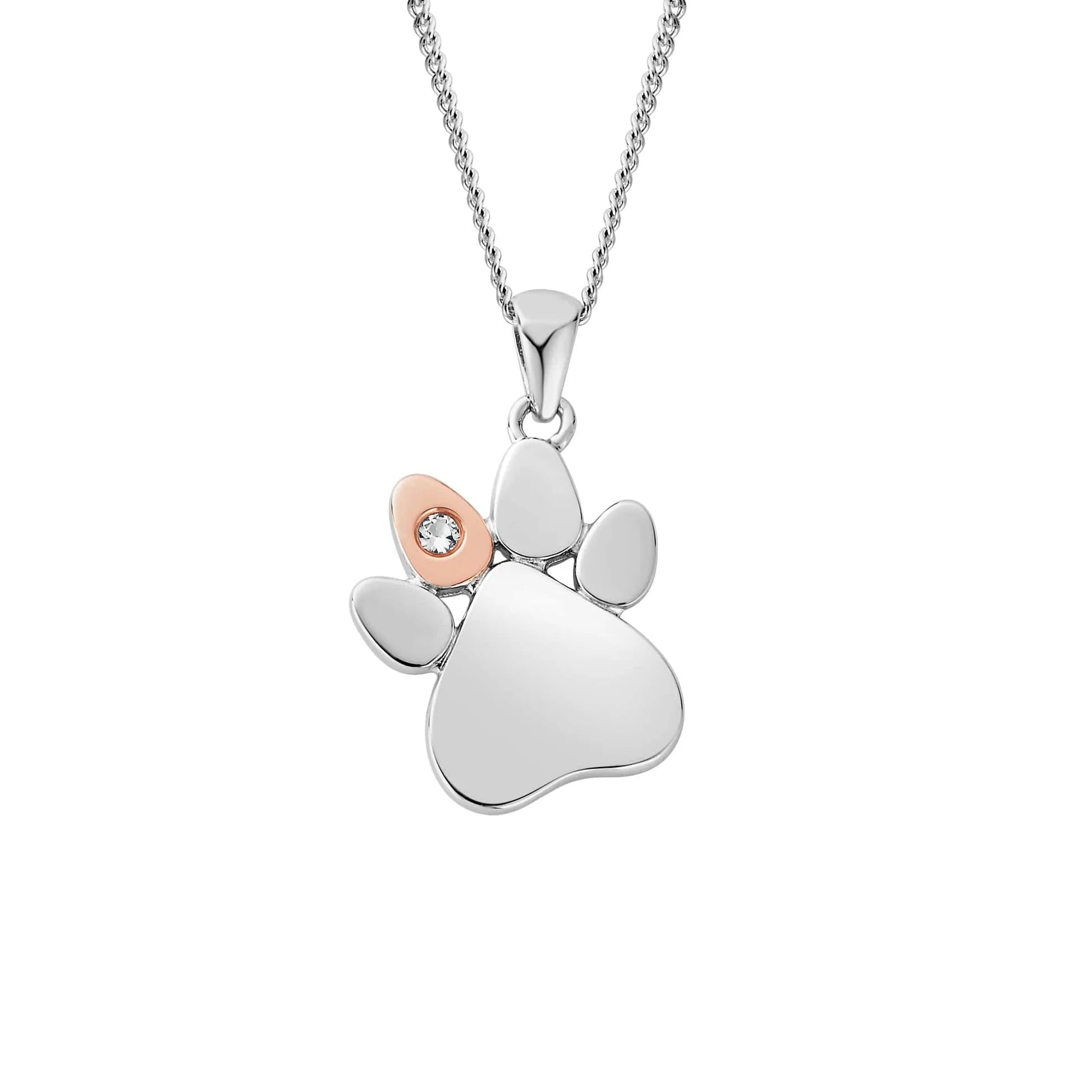 Pendant Arian Sterling Printiau Paw Clogau® gyda Topas