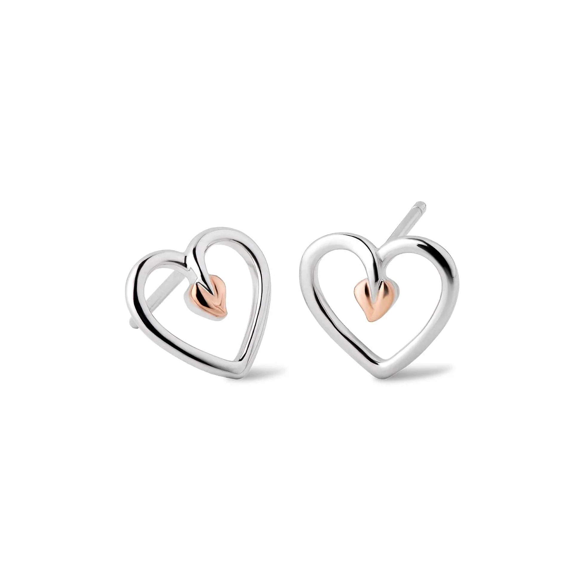 Clustdlysau Calon Arian Sterling Coeden y Bywyd Clogau® 