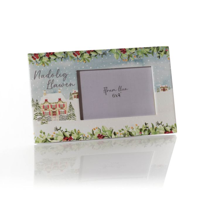 Nadolig Llawen Raised Ceramic Photo Frame