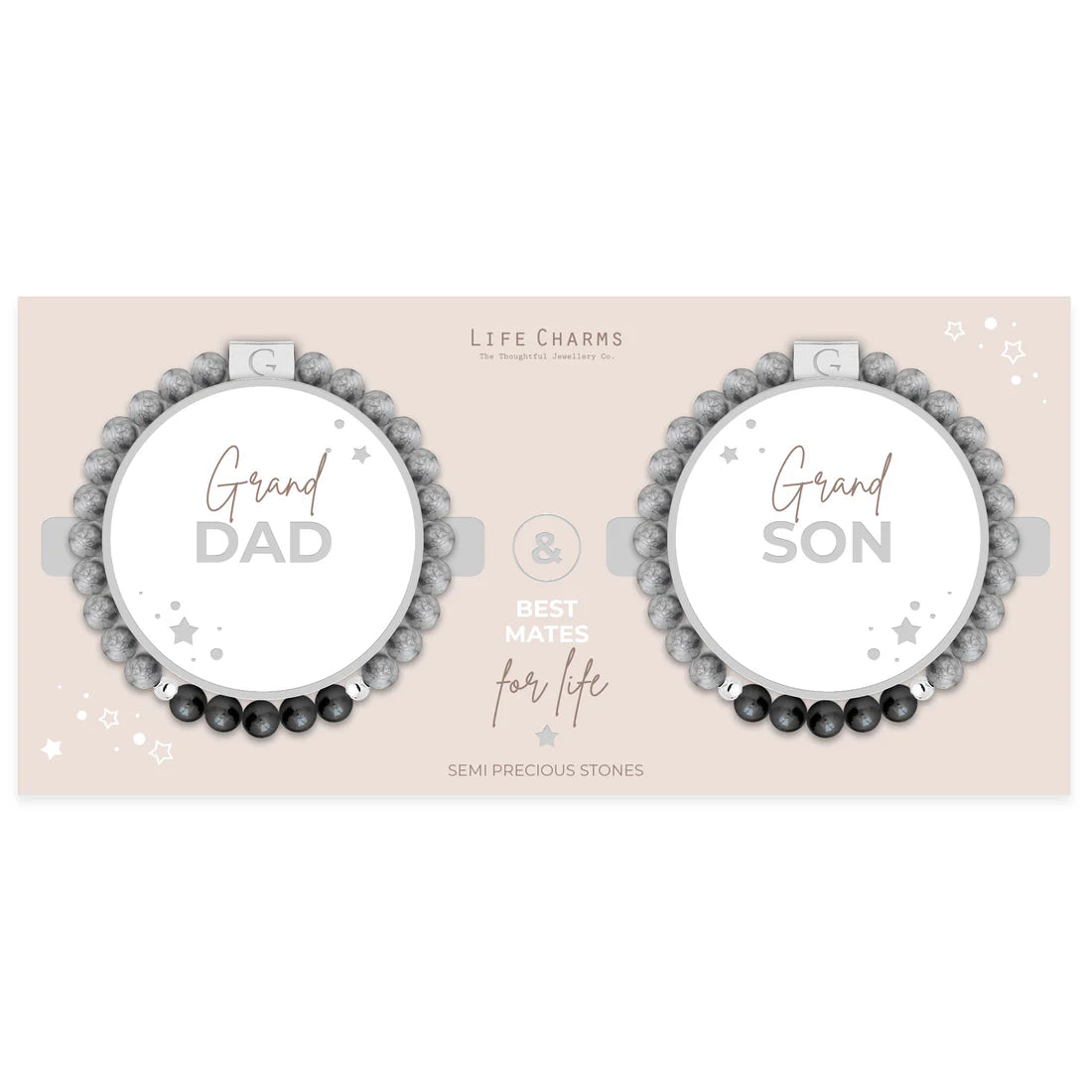 Life Charms Granddad & Grandson Duo Bracelet Set