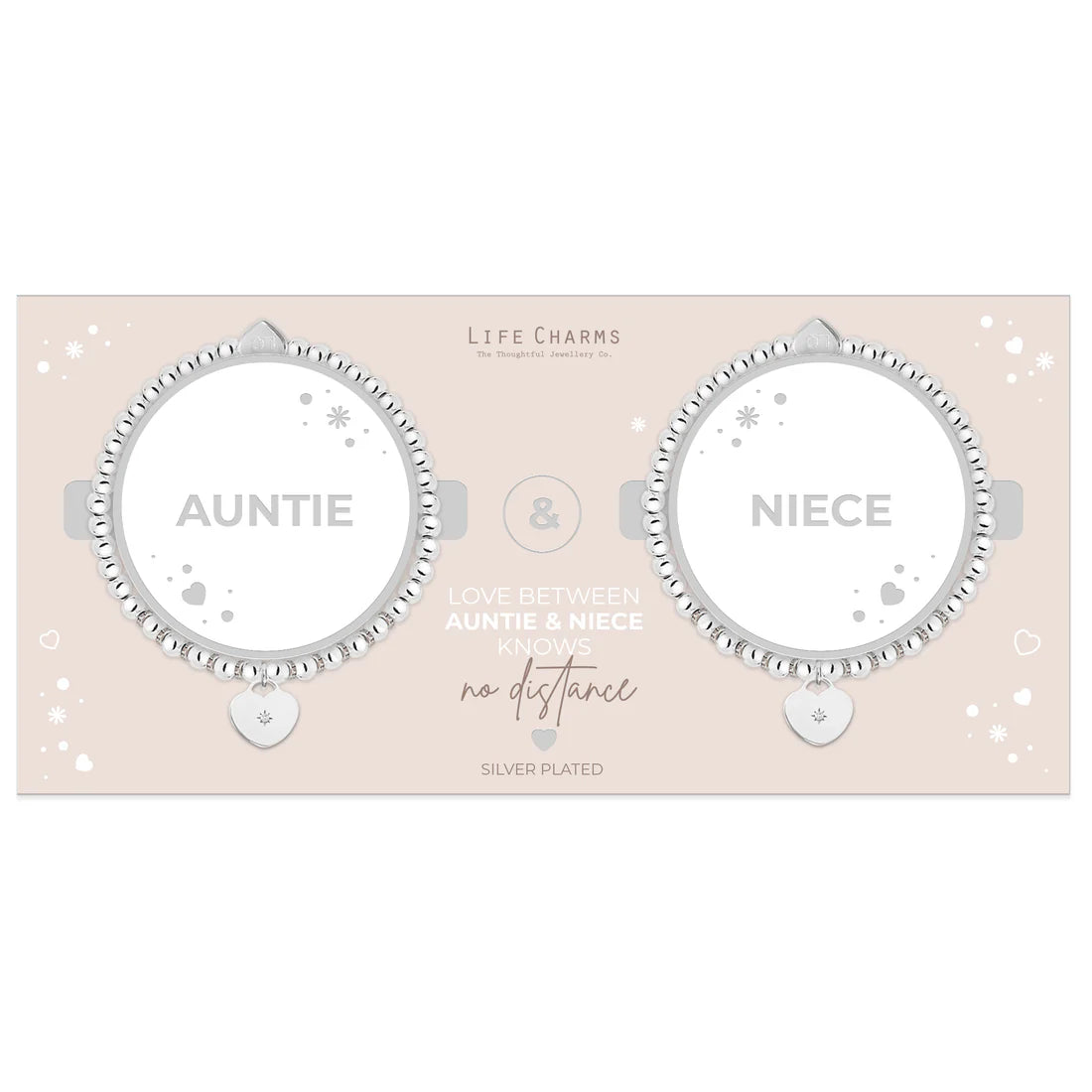 Life Charms Auntie & Niece Heart Duo Bracelet Set