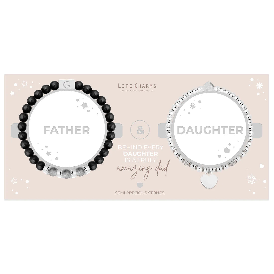 Life Charms Father & Daughter Duo Bracelet Set