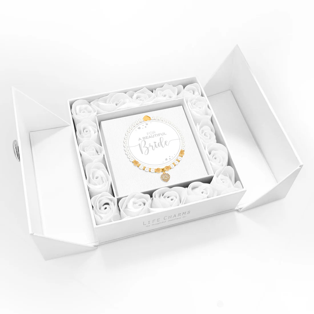 Life Charms Bride - Freshwater Pears Bracelet Floral Boxed Gift Set