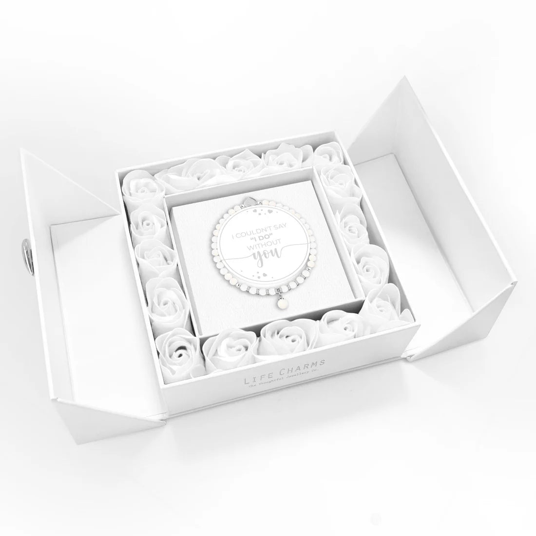 Life Charms "I couldn't say I DO without you." - Freshwater Pears Bracelet Floral Boxed Gift Set