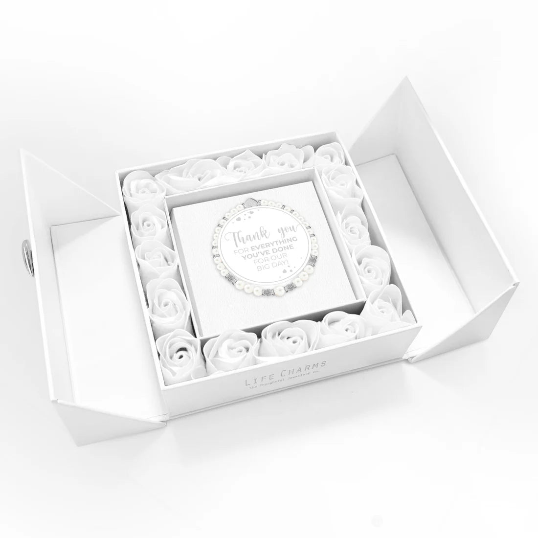 Life Charms "Thank you for everything..." - Freshwater Pears Bracelet Floral Boxed Gift Set