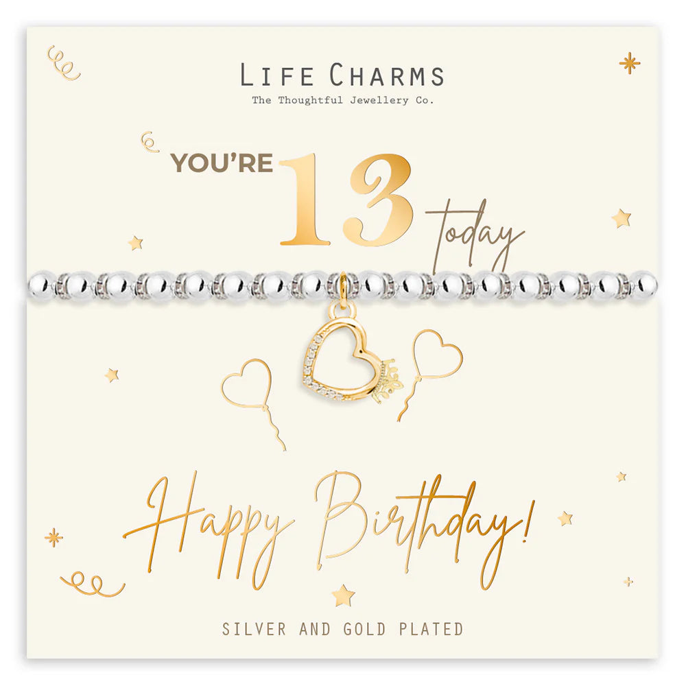 Life Charms Happy 13th Birthday Milestone Bracelet