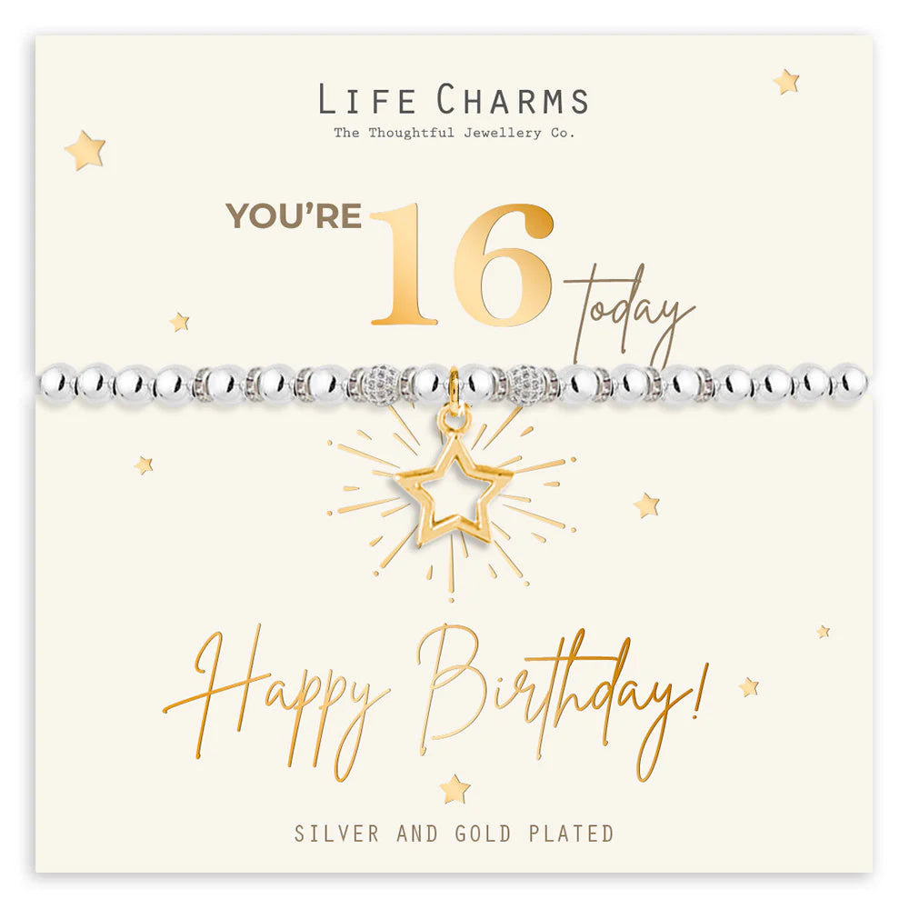 Life Charms Happy 16th Birthday Milestone Bracelet