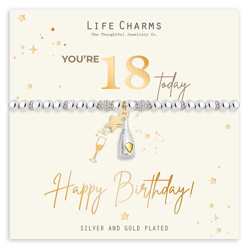 Life Charms Happy 18th Birthday Milestone Bracelet