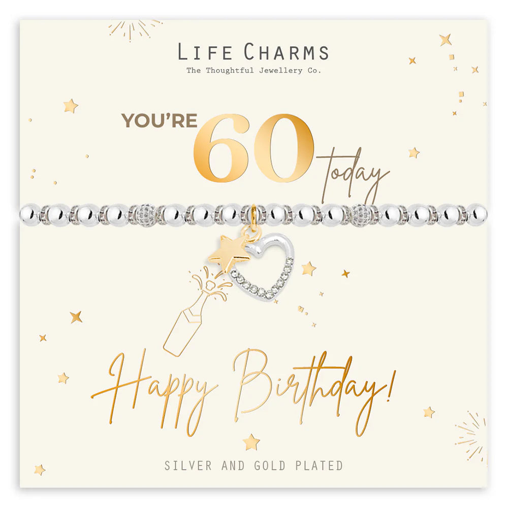 Life Charms Happy 60th Birthday Milestone Bracelet