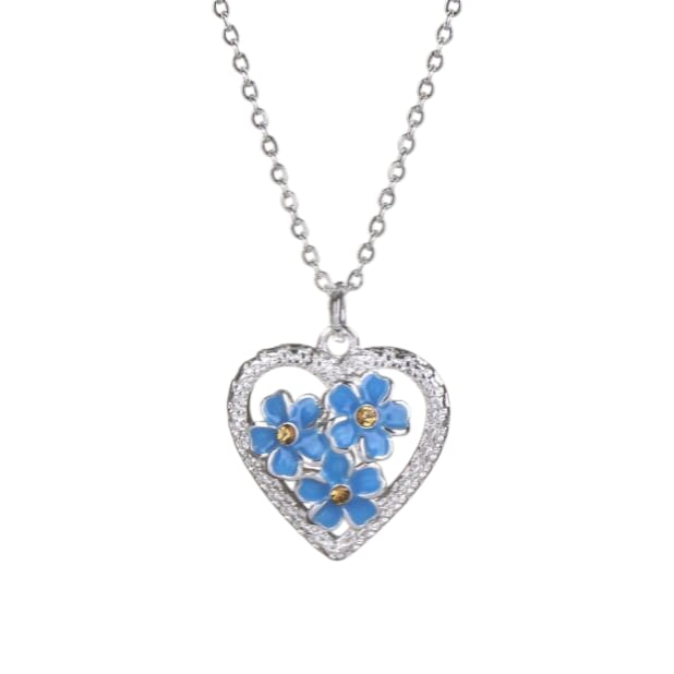 Equilibrium Forget Me Nots Heart Necklace