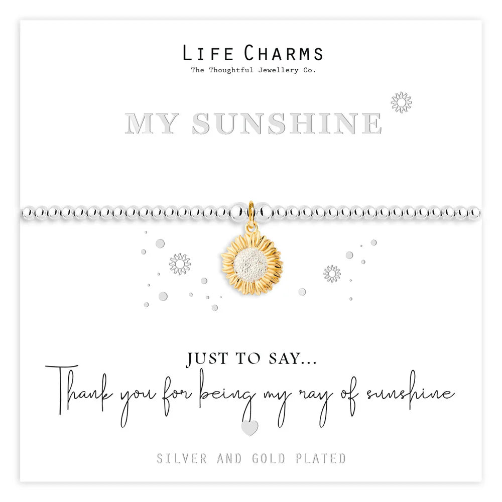 Life Charms Just To Say My Sunshine Golden Sunflower Bracelet