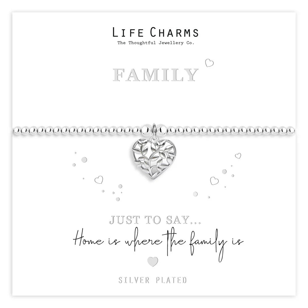 Life Charms Just To Say Family Heart Bracelet