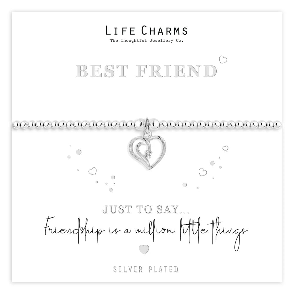 Life Charms Just To Say Best Friend Heart Bracelet