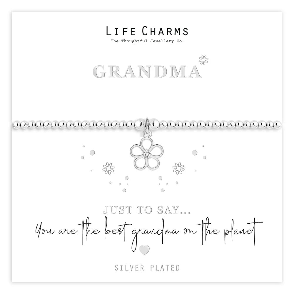 Life Charms Just To Say Grandma Flower Bracelet