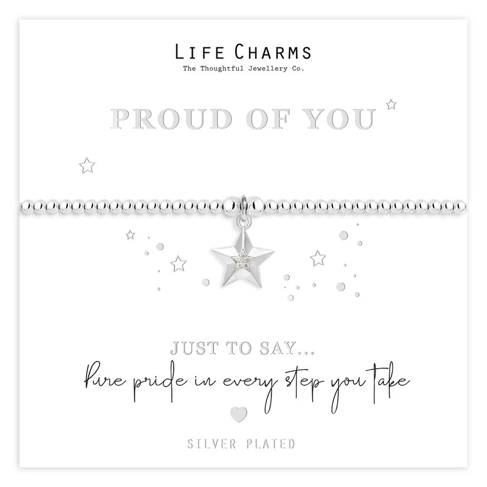 Life Charms Just To Say Proud of You Star Bracelet
