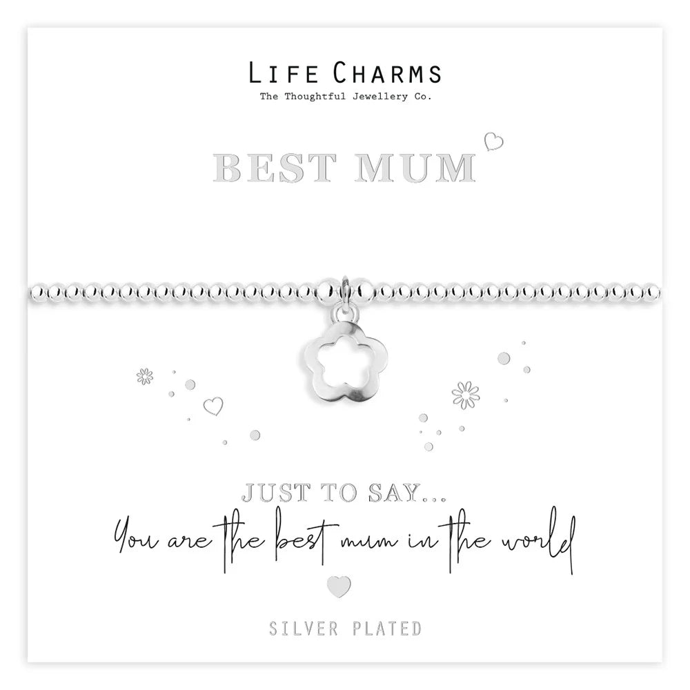 Life Charms Just To Say Best Mum Flower Bracelet