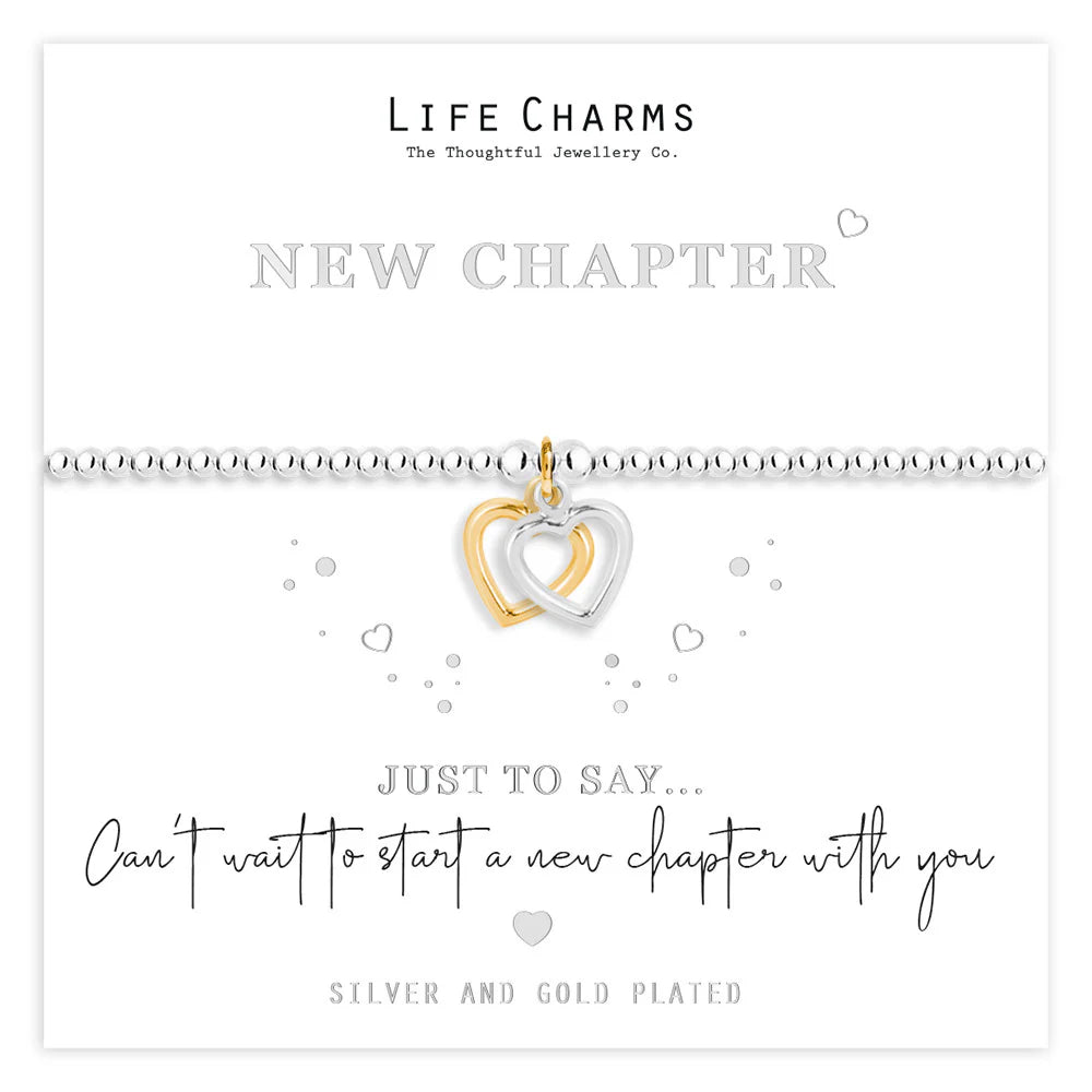 Life Charms Just To Say New Chapter Two Hearts Bracelet