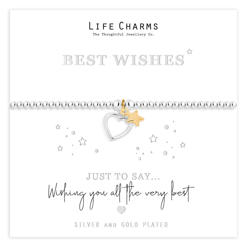 Life Charms Just To Say Best Wishes Heart Bracelet