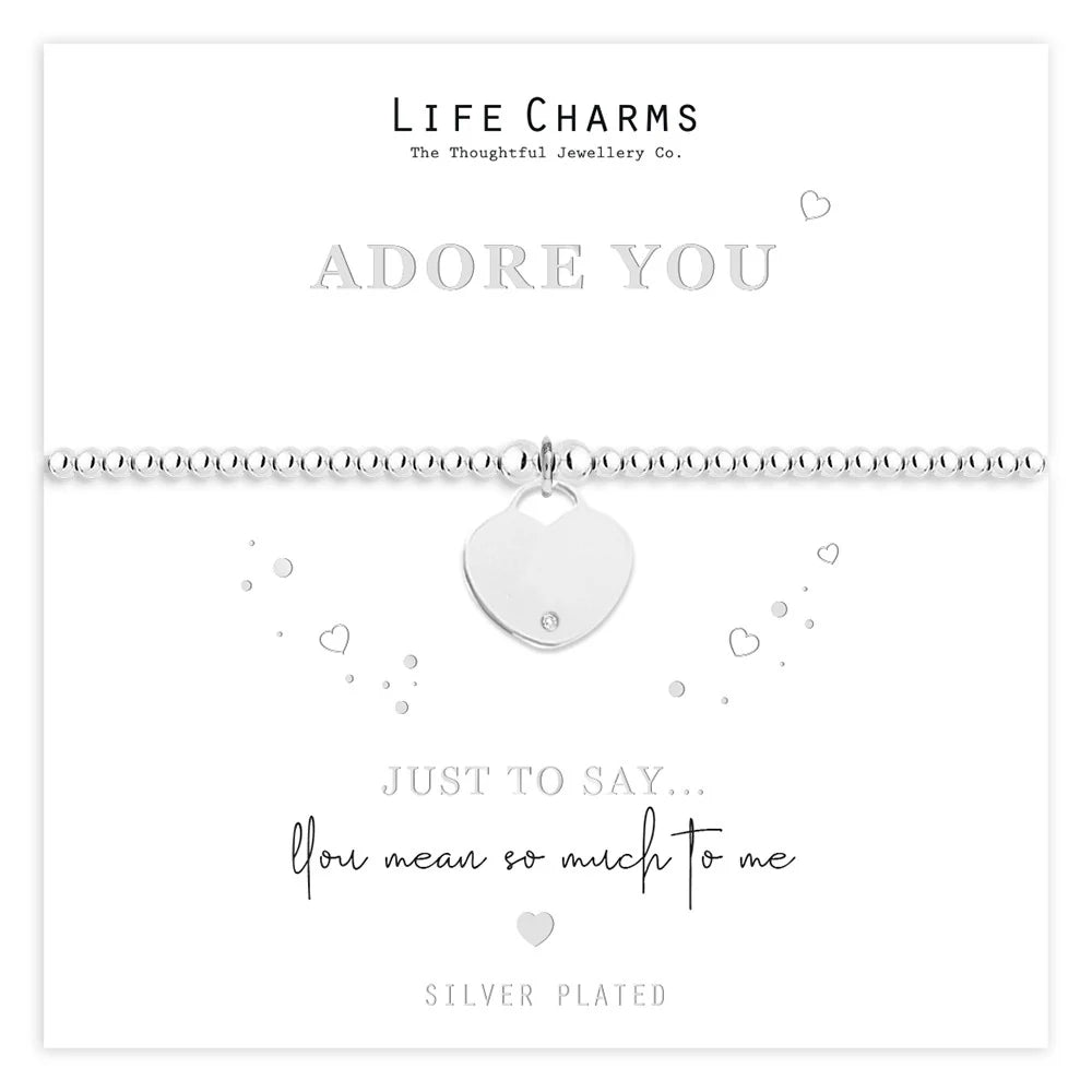 Life Charms Just To Say Adore You Heart Bracelet