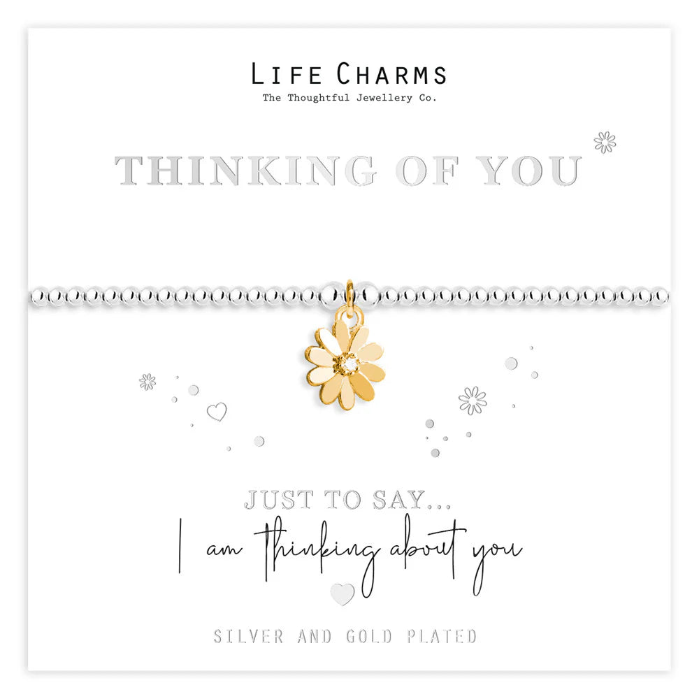 Life Charms Just To Say Thinking of You Gold Daisy Bracelet