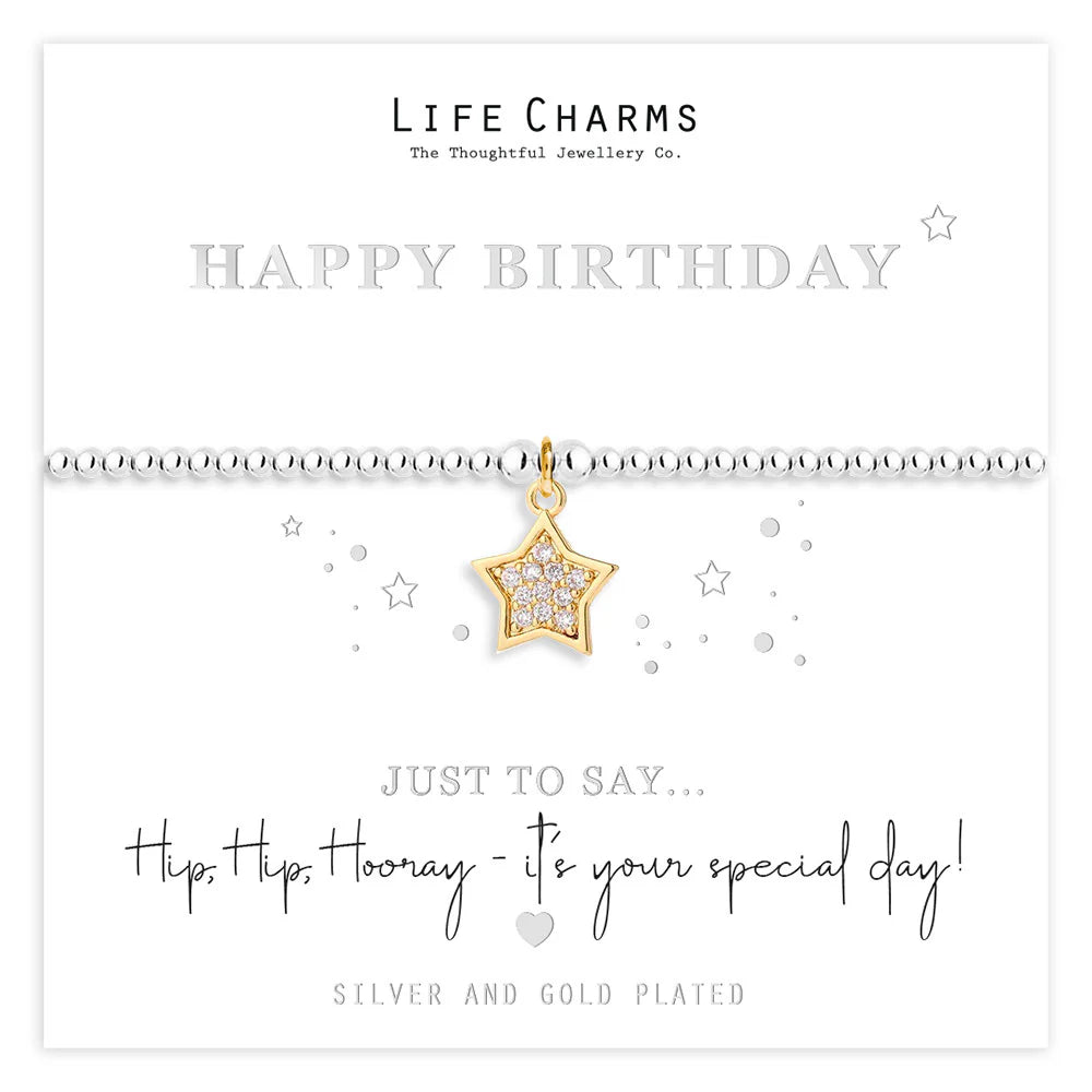 Life Charms Just To Say Happy Birthday Golden Star Bracelet