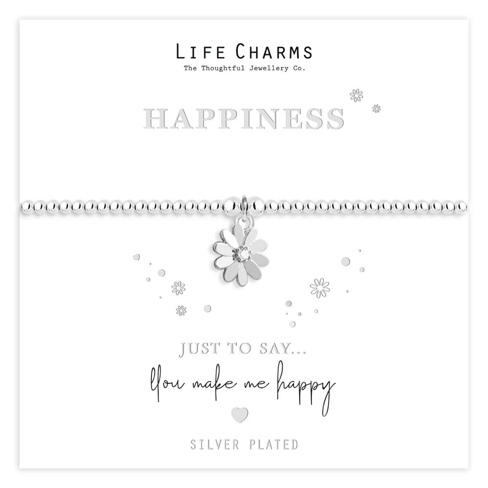 Life Charms Just To Say Happiness Daisy Bracelet