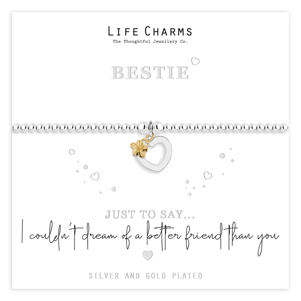 Life Charms Just To Say My Bestie Heart Bracelet