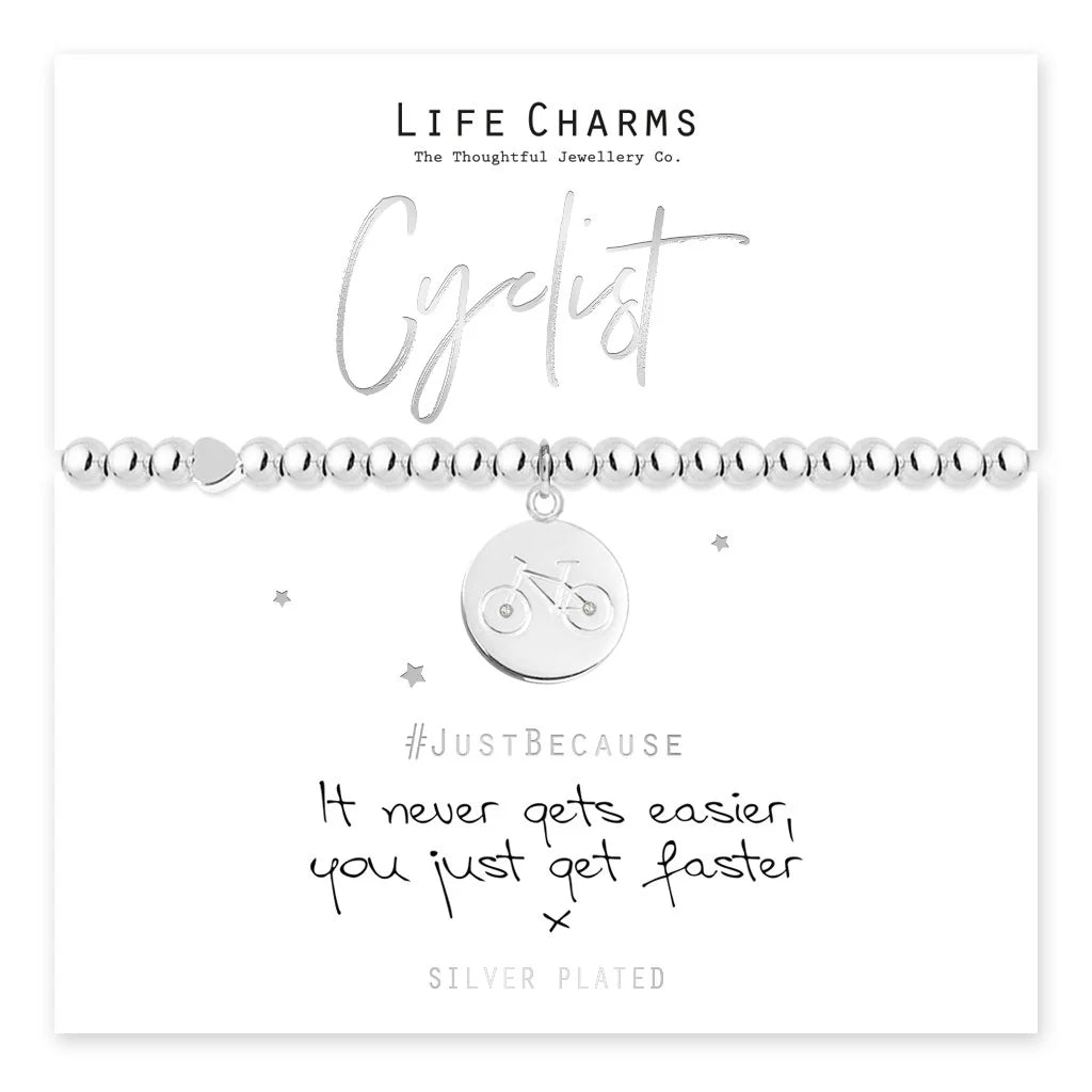 Breichled Beicwr Life Charms