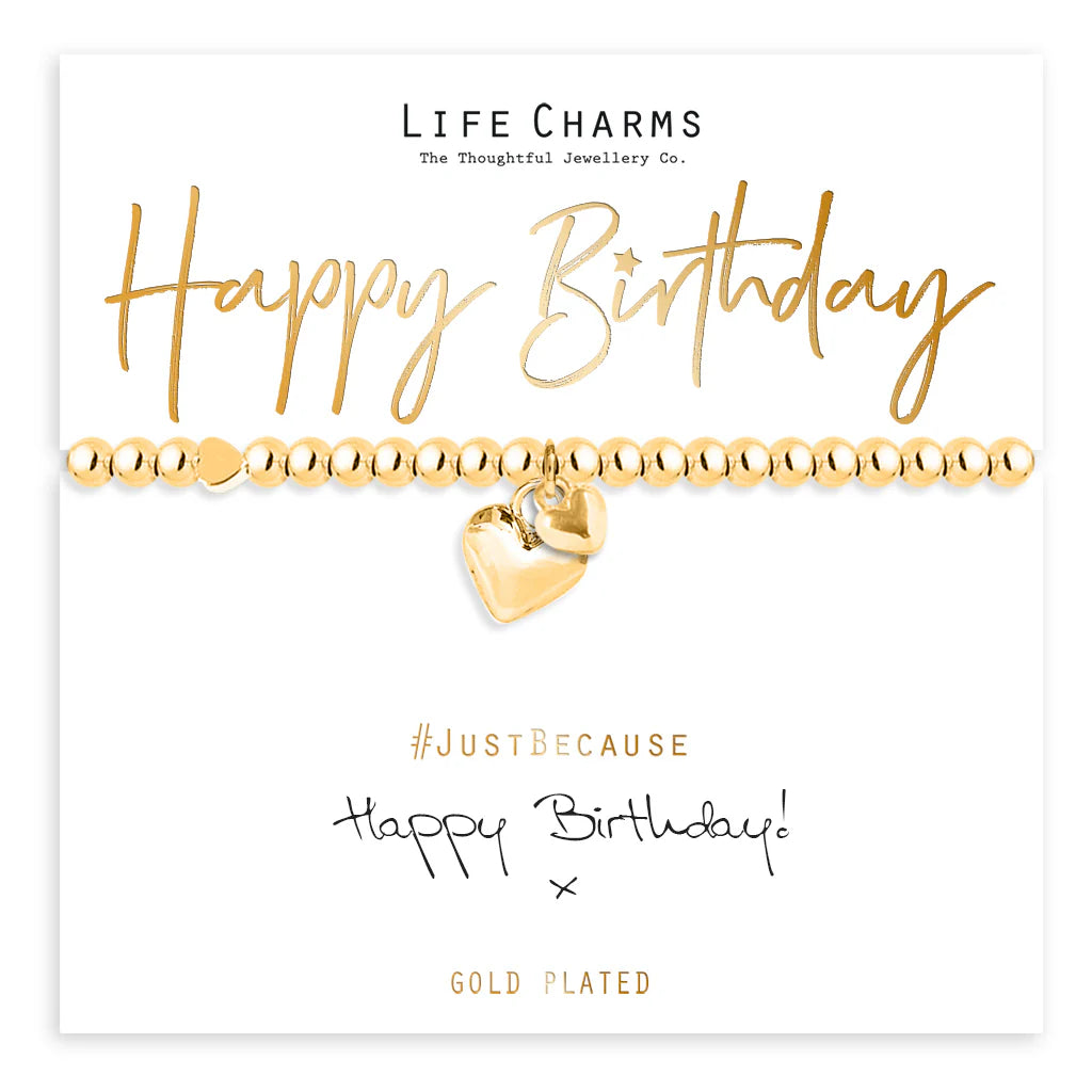 Life Charms Happy Birthday Golden Bracelet