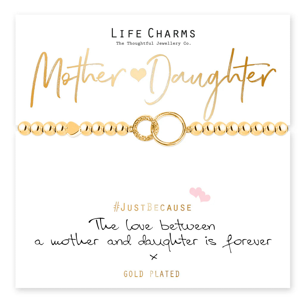 Life Charms Mother and Daughter Golden Bracelet