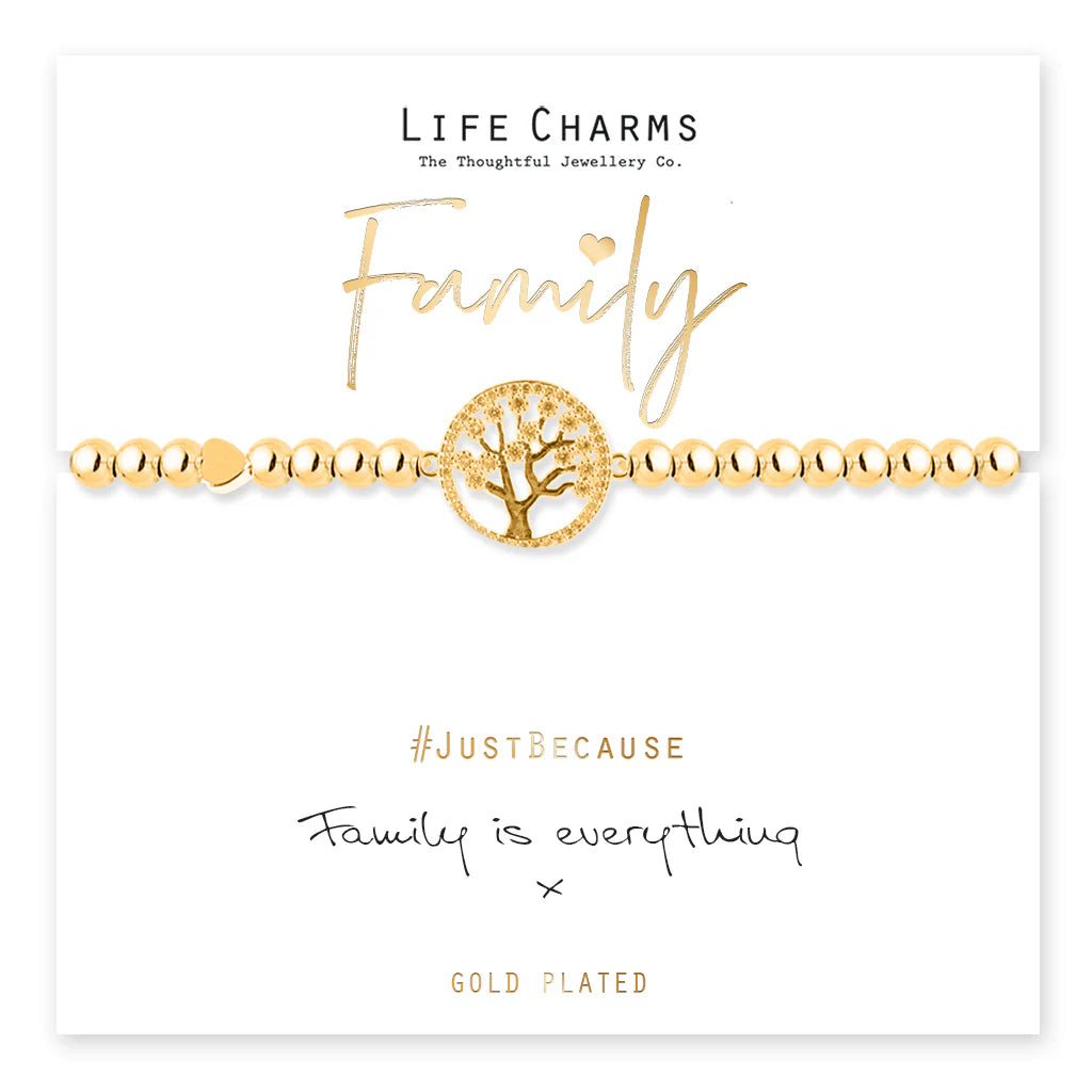 Life Charms Family Tree Golden Bracelet