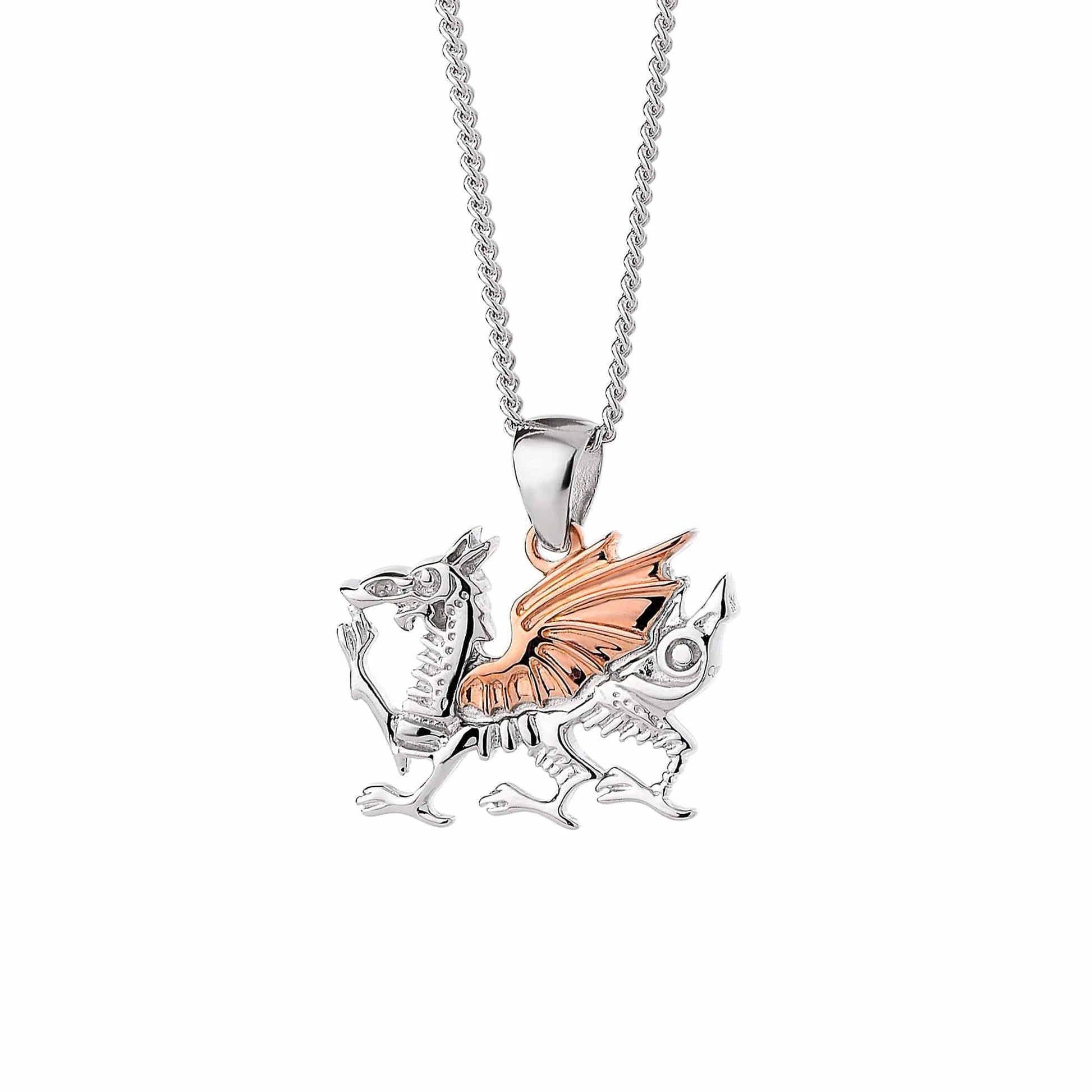 Pendant y Ddraig Goch Arian Sterling Royal Clogau®