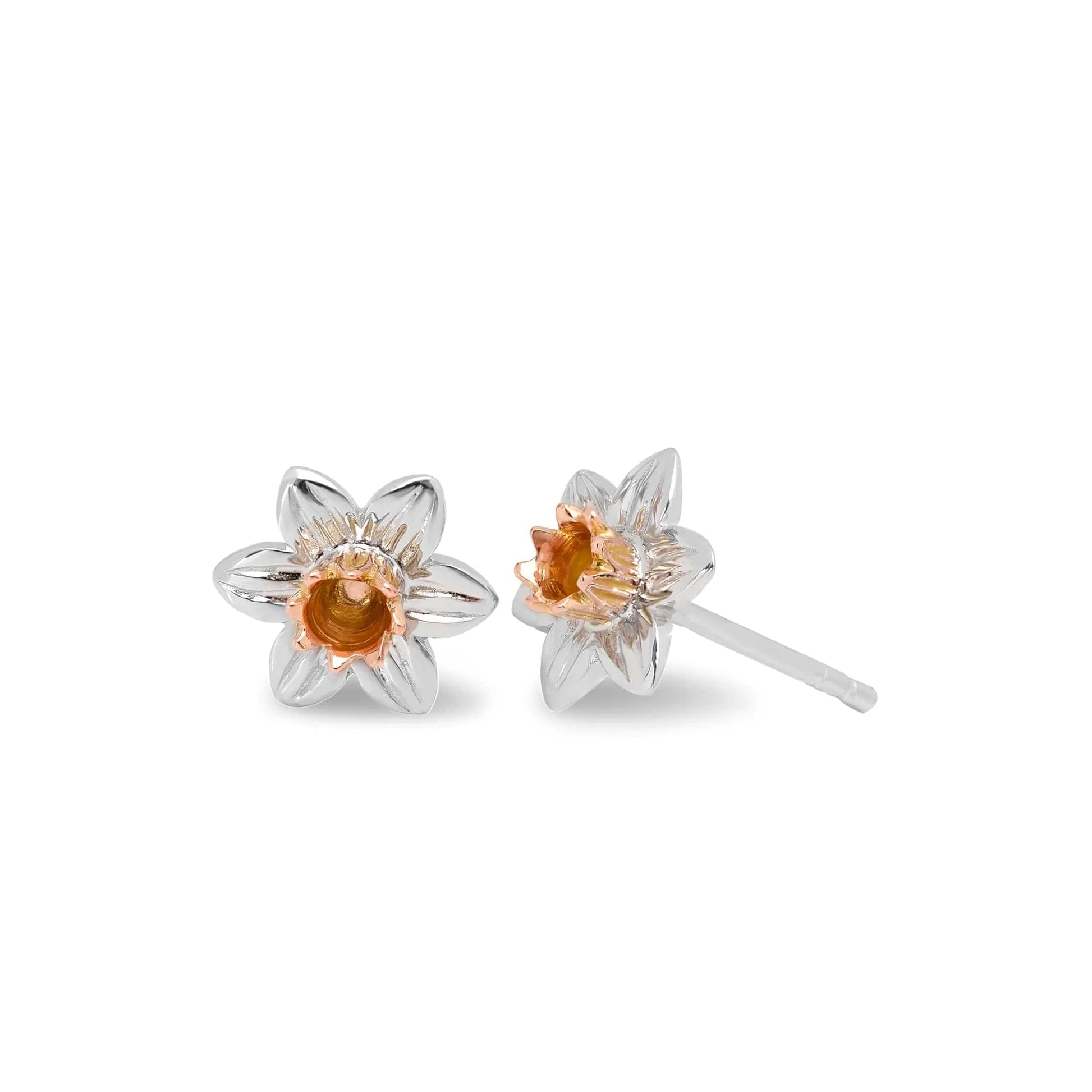 Clustdlysau Styden Daffodil Arian Sterling Rhyfeddod Natur Clogau®