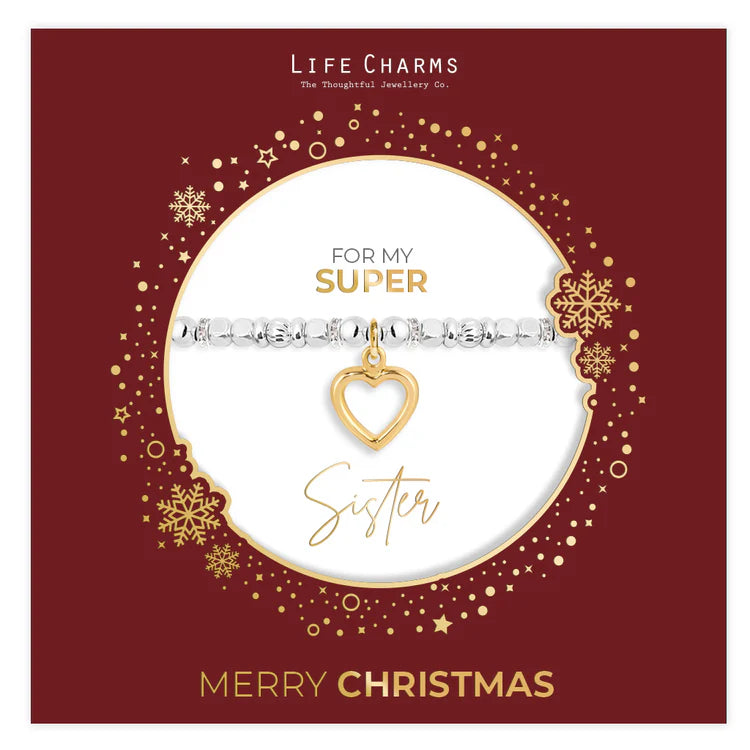 Life Charms Super Sister Christmas Sleeve Bracelet